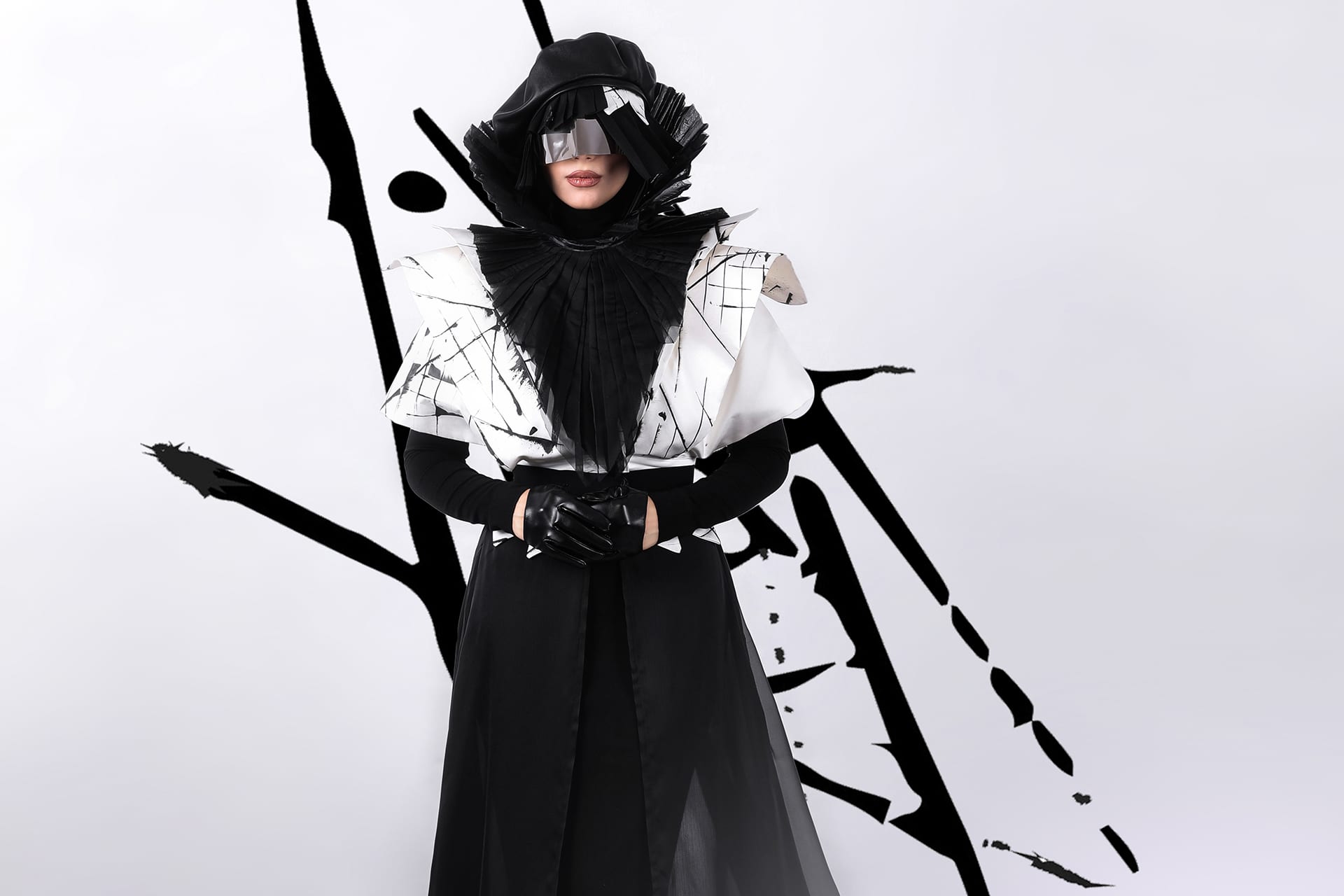 dominique-creation-styliste-creatrice-haute-couture-robe-noir-blanc